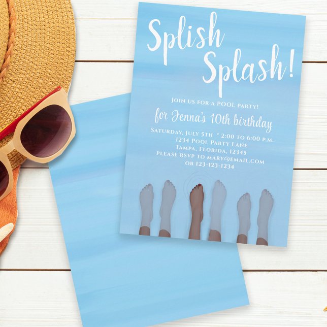 Invitation Jolie Summer Beach Lake Ocean Girly Party (Créateur téléchargé)