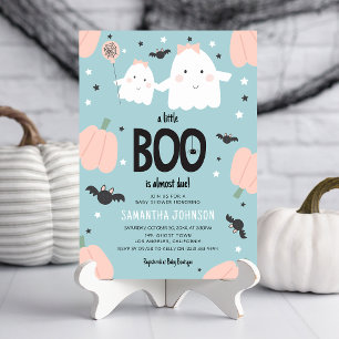 Invitation Jolie 'un petit BOO est presque là' Fille Baby Sho