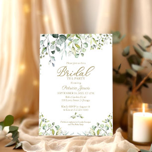 Invitation Jolie verdure d'eucalyptus pour une fête de thé de