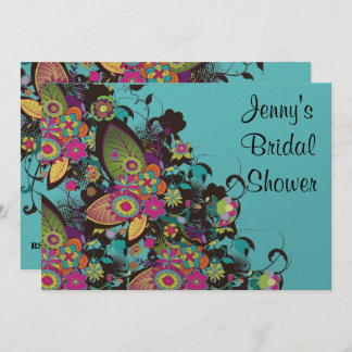 Invitation jolie vintage fleur frénésie douche nuptiale