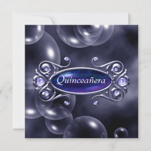 Invitation Jolies Bulles Violettes Quinceanera
