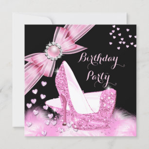 Invitation Jolies chaussures à talons hauts scintillantes ros