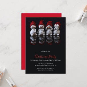 Invitation Jolies figures de bonhomme de neige Noël