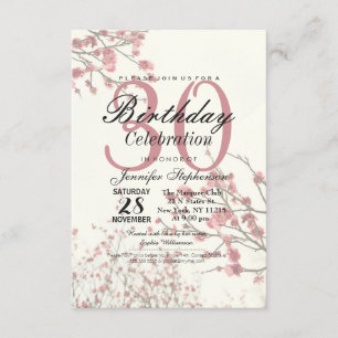 Invitation Jolies fleurs de cerisiers sur un blanc élégant
