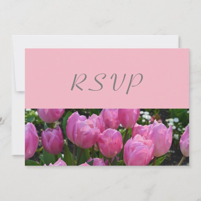 Invitation jolies fleurs de tulipe rose RSVP mariage (Dos)