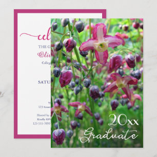 Invitation Jolies fleurs et bourgeons Graduation