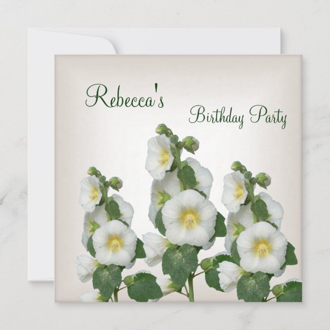 Invitation Jolies Fleurs Jaunes Blanches Crème Blanche (Devant)