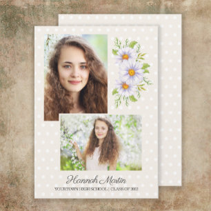 Invitation Jolies marguerites blanches Photo de fête de remis