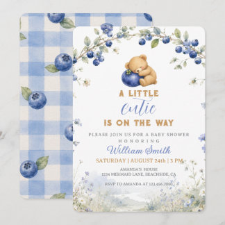 Invitation Jolies Myrtilles Une petite mignonne baby shower