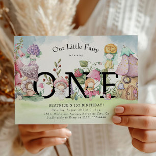 Invitation Jolies Petites Fées Florales Filles 1er Anniversai