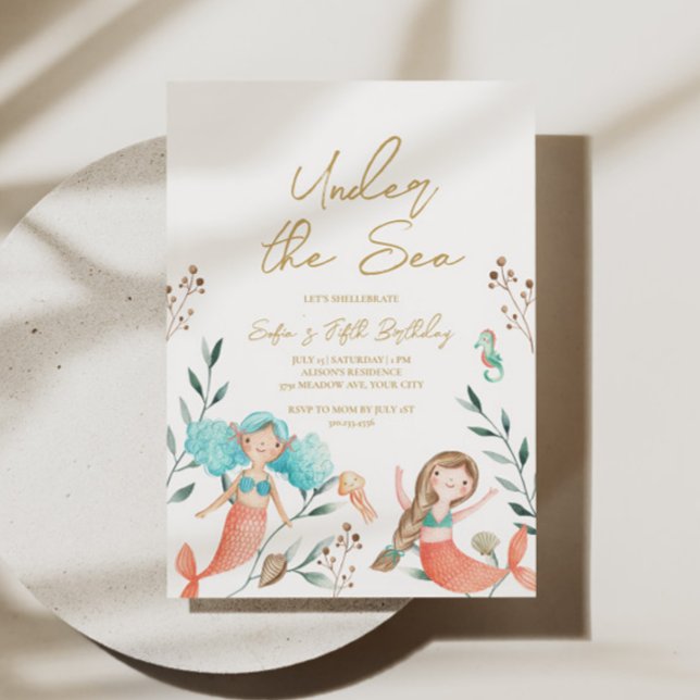 Invitation Jolies Sirènes Sous la Mer (Créateur téléchargé)