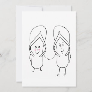 Invitation jolies tongs, couple, thème de sandale