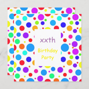 Invitation Jolies zones multicolores Anniversaire