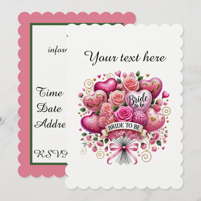 Invitation Jolis ballons de fleurs pour Baby Shower de mariag (Devant / Derrière)