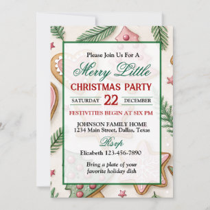 Invitation Jolis biscuits de Noël Fête de fin d'année