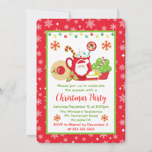Invitation Jolis biscuits d'hiver et fête de Noël au cacao
