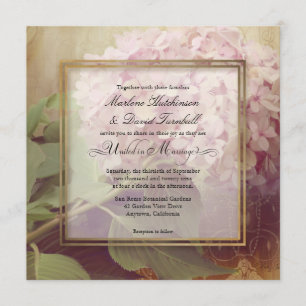 Invitation Jolis carrés rougissent mariage vintage