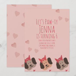 Invitation Jolis chiens d'anniversaire pour la Saint-Valentin
