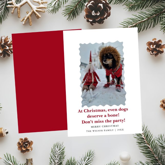 Invitation Jolis chiens drôles souhaitant joyeux Noël sur une (Créateur téléchargé)