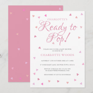 Invitation Jolis Cœurs Roses Amour Prêts à éclore Baby Shower