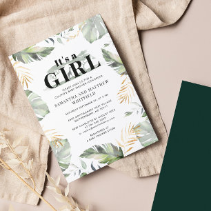 Invitation Jolis couples de girafes de safari Baby Shower fil