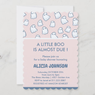 Invitation Jolis fantômes roses Halloween