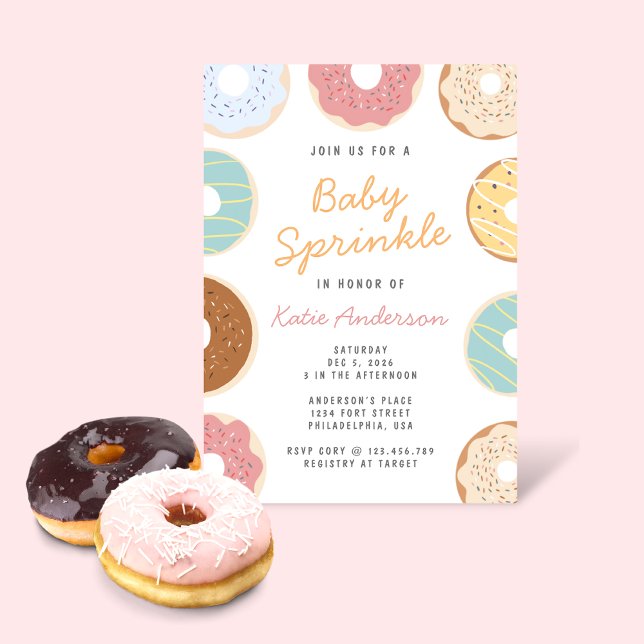 Invitation Jolis gâteaux pastel Bébé Sprinkle (Créateur téléchargé)
