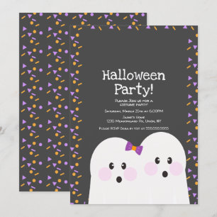 Invitation Jolis Sprinkles de Couple de Fantômes pour Hallowe