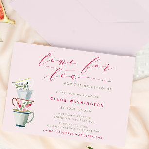 Invitation Jolis tasses de thé moderne Douche de thé nuptiale