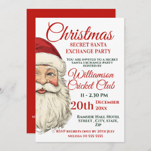 Invitation Jolly Père Noël Christmas Père Noël Exchange Party