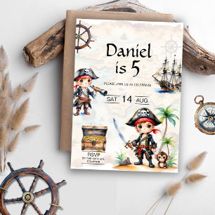 Invitation Jolly Pirate 5e anniversaire