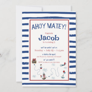 Invitation Jolly roger Pirate fête d'anniversaire
