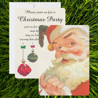 Invitation Jolly Santa Claus avec secret, Noël Vintage