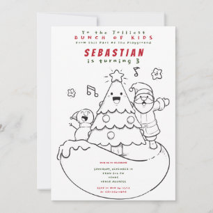 Invitation Jolmost Bunte mignon Enfants Noël fête d'anniversa