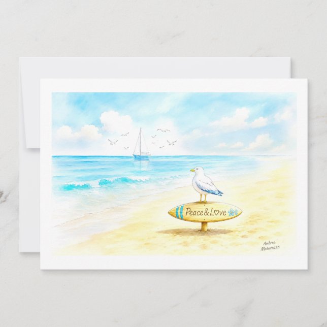 Invitation Jon Seagull - Paix & Amour  (Devant)