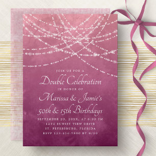 Invitation Jonction double chaîne lumières Dusty femmes fille