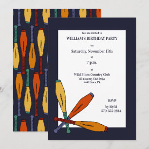 Invitation Jonglage Clubs Jonglerie fête d'anniversaire