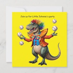 Invitation Jonglage T-rex en tenue clown