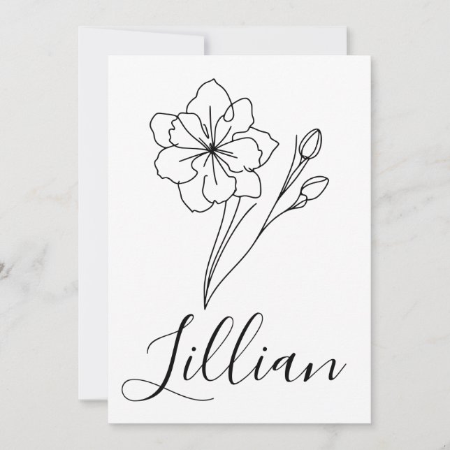 Invitation Jonquille de mars personnalisée avec un nom Fleur  (Devant)