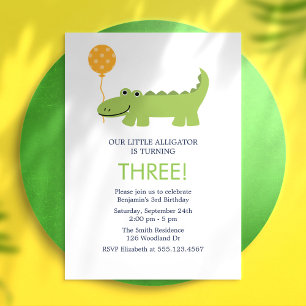 Invitation Jote Alligator fête d'anniversaire