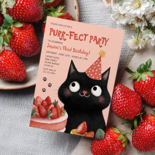 Invitation Jote Black Cat Kids' Purr-fect Anniversaire