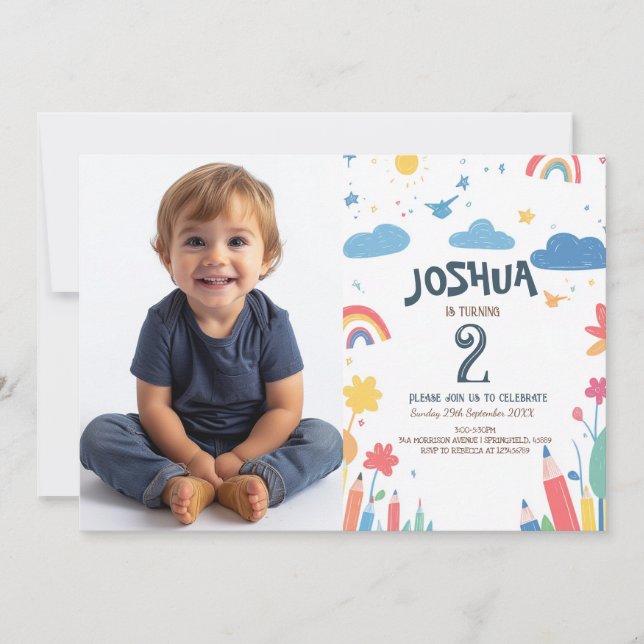 Invitation Jote Enfant Dessins Parti Anniversaire de enfant (Devant)