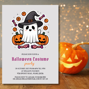 Invitation Jote Ghost Kids Halloween Costume Party