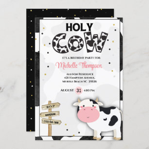 Invitation Jote Holy Cow Girls Anniversaire