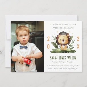 Invitation Jote Kids Lion Foliage Photo Préscolaire Graduatio