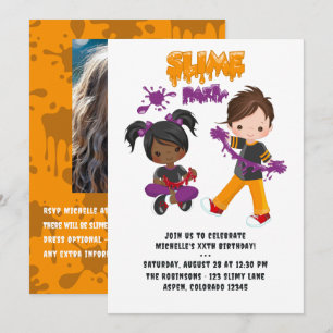 Invitation Jote Kids Slime Party Anniversaire Photo