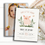 Invitation Jote Little Piggy Kids Farm Pig Photo Anniversaire<br><div class="desc">Si vous avez besoin d'un autre produit correspondant ou de la personnalisation,  veuillez envoyer un message via Zazzle.</div>
