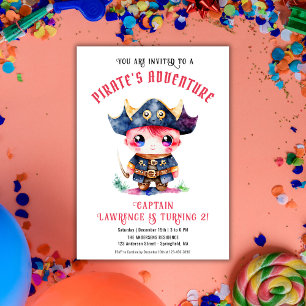 Invitation Jote Petit Pirate Boy Red Anniversaire