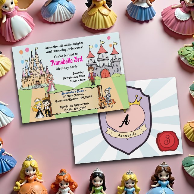 Invitation Jote Princess et Prince Fairytale Castle Anniversa (Créateur téléchargé)