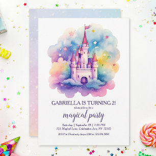 Invitation Jote Rainbow Fairytale Castle Girls Anniversaire